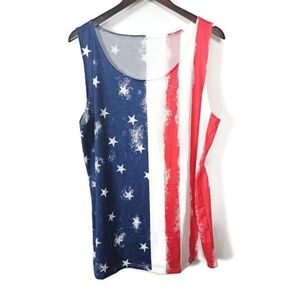 Patriotic Red, White, and Blue Women's Tank Top Size XL